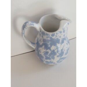BENNINGTON POTTERS BLUE MORNING GLORY AGATE SMALL CREAMER PITCHER 3 3/8 "